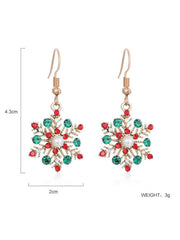 Weihnachtslegierung Diamant Schneeflocke Halskette Ohrring Set