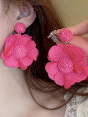 Retro Mesh 3D Blumen Ohrringe