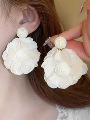 Retro Mesh 3D Blumen Ohrringe