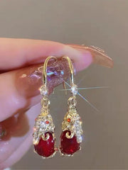 Boucles d'oreilles vintage en alliage avec motifs d'animaux