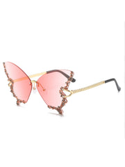 Vintage Sonnenbrille mit Farbverlauf und Schmetterlings-Strass