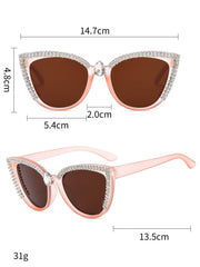 Vintage Cat Eye Sonnenbrille mit Strass
