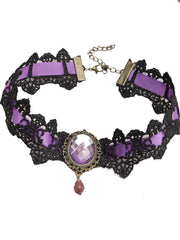 Lila Retro Halloween Spitzenkette