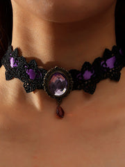 Lila Retro Halloween Spitzenkette