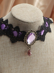 Lila Retro Halloween Spitzenkette