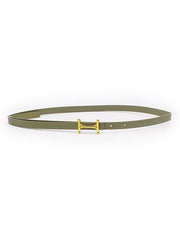 Dünner Gürtel aus PU-Leder mit Metallschnalle und H-Buchstabe