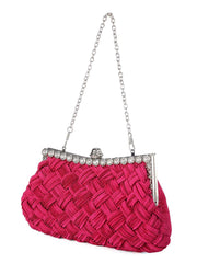 Abendtasche aus Satingewebe mit Diamanten