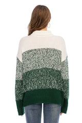 Rollkragenpullover aus Strick in Farbblock-Optik