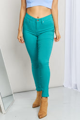 YMI Jeanswear – Kate – Hyper-Stretch-Skinny-Jeans in voller Größe mit mittelhohem Bund in Seegrün