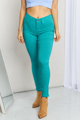YMI Jeanswear – Kate – Hyper-Stretch-Skinny-Jeans in voller Größe mit mittelhohem Bund in Seegrün