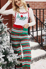 Weihnachts-Strick-Overall mit geradem Bein