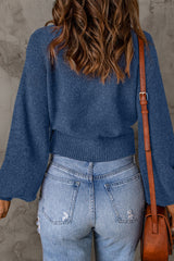 Pullover mit geripptem Saum und Ballonärmeln