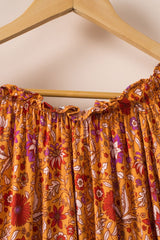 Robe bohème à manches volantées et bordures volantées