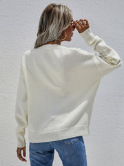 Pull Henley à manches longues et demi-boutons
