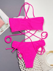 Neckholder-Bikini-Set mit Kordelzug