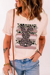 Osterhase mit Leopardenmuster Grafik T-Shirt