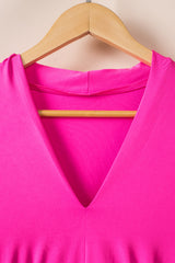 Robe à col en V et ourlet tulipe froncé