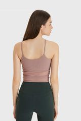 Ruched V-Neck Cropped Sports Cami