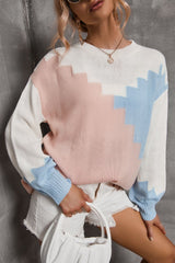Strickpullover mit Farbblockdesign und überschnittener Schulter