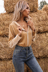 Body à capuche zippé contrasté