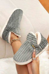 Real Teal Ribbed Round Toe Slip On Slippers