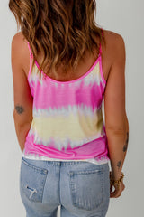 Tie-Dye-Tanktop mit Riemchenausschnitt