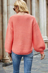 Strickpullover mit Ballonärmeln und überschnittener Schulter