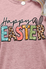 HAPPY EASTER Graphic Round Neck Tee Shirt
