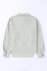 Graue Cordjacke mit Pailletten und Weihnachtsmann-Grafik und Klapptasche