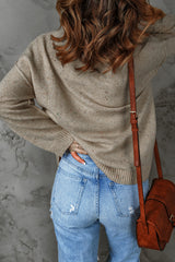 Pull Henley coloré à coutures apparentes