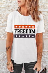 T-shirt graphique à manches resserrées FREEDOM
