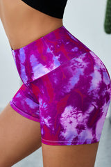 Tie-Dye Wide WaistbYoga Shorts