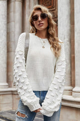 Weekend Style Rib-Knit Dropped Shoulder Sweater