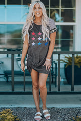 Robe torsadée léopard à motif étoile