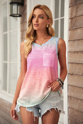 Tanktop mit Farbverlauf und Tasche