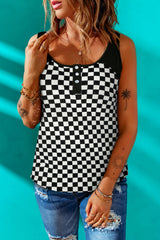 Kariertes Tanktop mit Knöpfen
