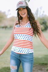 Stars Stripes Round Neck Tank