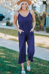 Jumpsuit mit Spaghettiträgern und weitem Bein in voller Größe