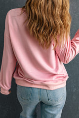 Rosa Weihnachts-Sweatshirt mit Pailletten und Schneeflocken-Grafik