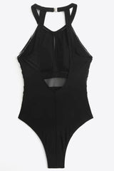 Maillot de bain une pièce dos nu à rayures