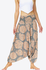 Pantalon sarouel long à smocks