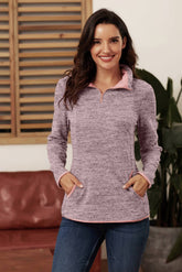 Sweat-shirt chiné à quart de zip