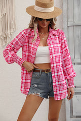 Plaid Lantern Sleeve Shirt