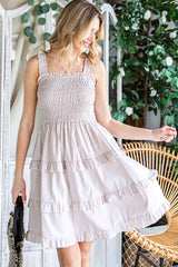Smocked Tiered Sleeveless Dress
