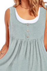 Robe sans manches à effet superposé contrasté