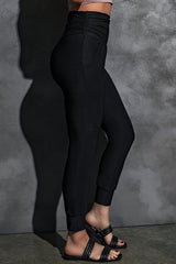 Pantalon de jogging taille haute à taille large