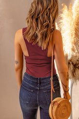 Ärmelloser Body mit quadratischem Ausschnitt