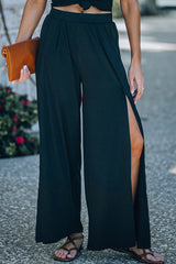 Pantalon large fendu
