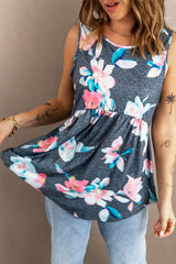 Tanktop mit Blumenmuster und Schößchen