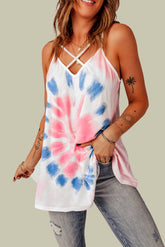 Camisole à col en V croisé imprimé